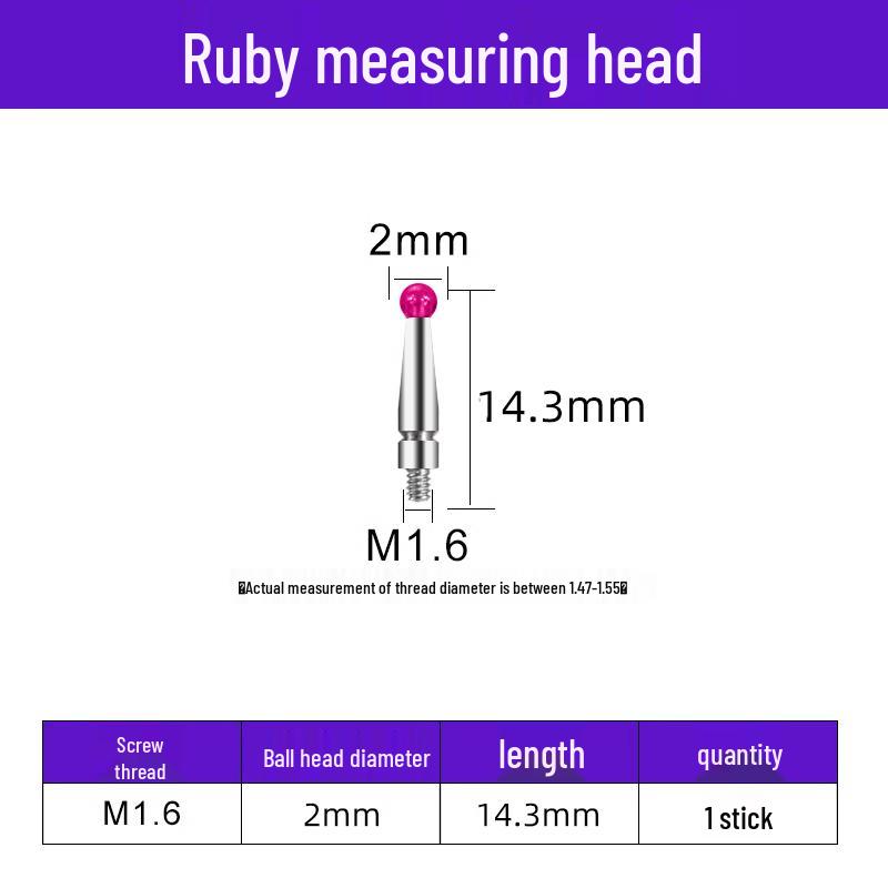 M1.6 Ruby Tip Dial Indicator Stylus
M1.6 Ruby Tip Dial Indicator Stylus
