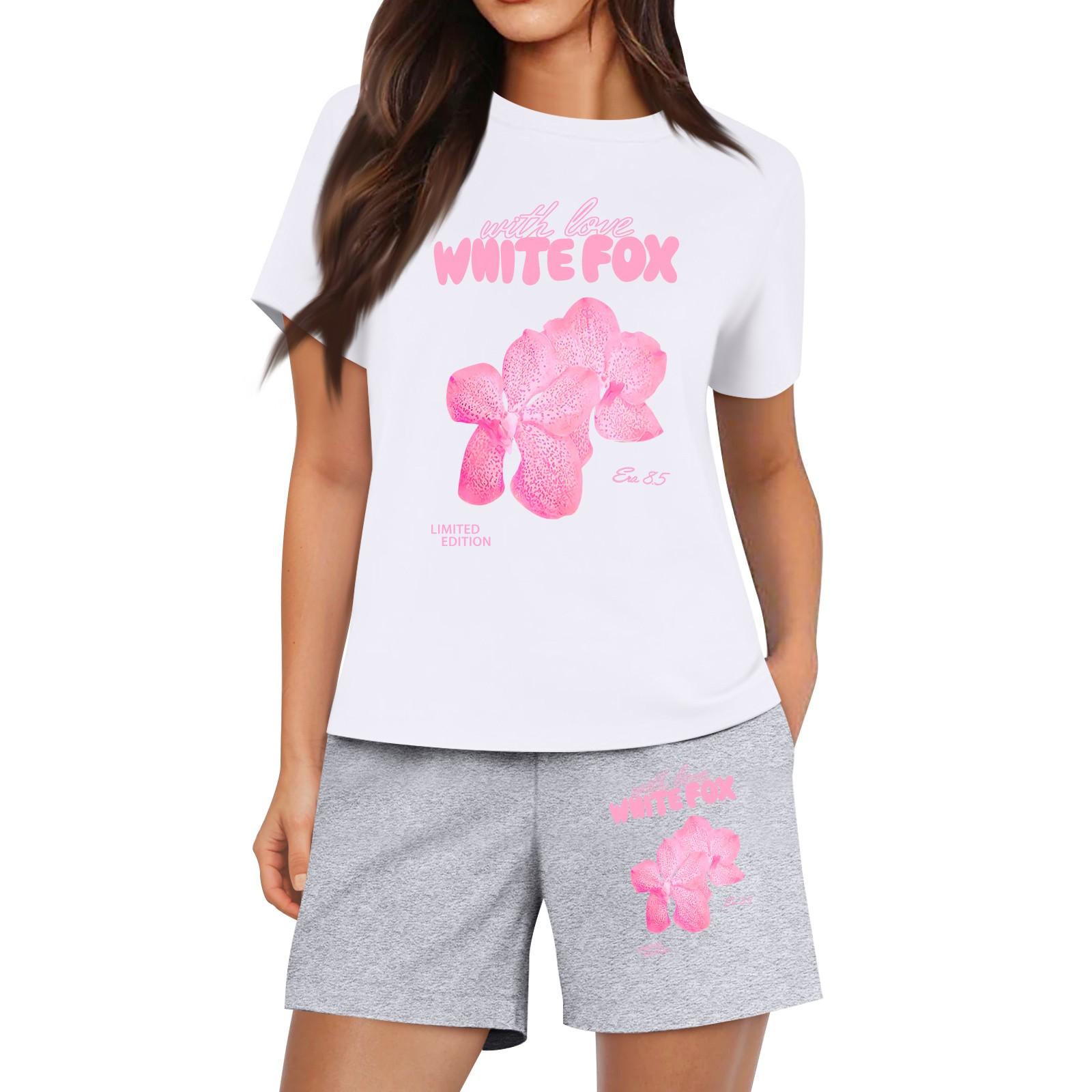Ladies Casual Loose Letter Printed T Shirt Shorts Set S білий
Ladies Casual Loose Letter Printed T Shirt Shorts Set S білий