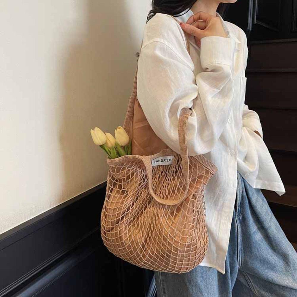 Korean Style Hollow Woven Shoulder Bag Large Capacity Summer Beach Tote Bags Swimming коричневий
Korean Style Hollow Woven Shoulder Bag Large Capacity Summer Beach Tote Bags Swimming коричневий
