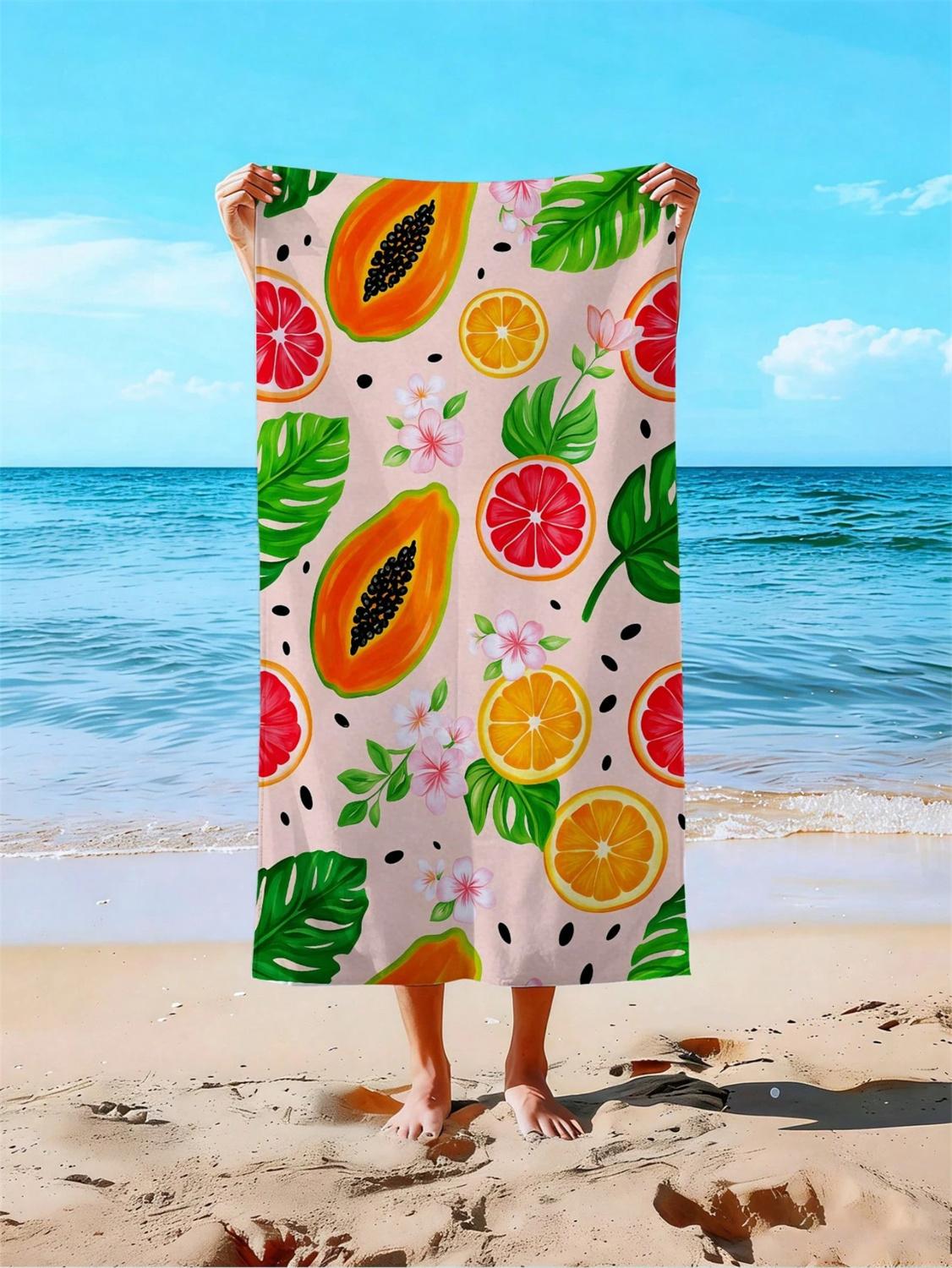 1pc_Set Extra Large Summer Fresh Tropical Fruit Beach Towel, 90cm X 180cm - Papaya, Grapefruit, Oran W40*H60(CM)
1pc_Set Extra Large Summer Fresh Tropical Fruit Beach Towel, 90cm X 180cm - Papaya, Grapefruit, Oran W40*H60(CM)