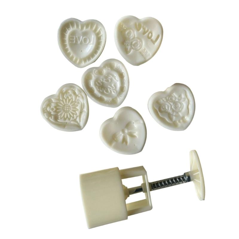 Practical Hand Pressure Mung Bean Cake Making Mould with Heart Pattern Cookie Stamp for Baking and Special Event 1
Practical Hand Pressure Mung Bean Cake Making Mould with Heart Pattern Cookie Stamp for Baking and Special Event 1