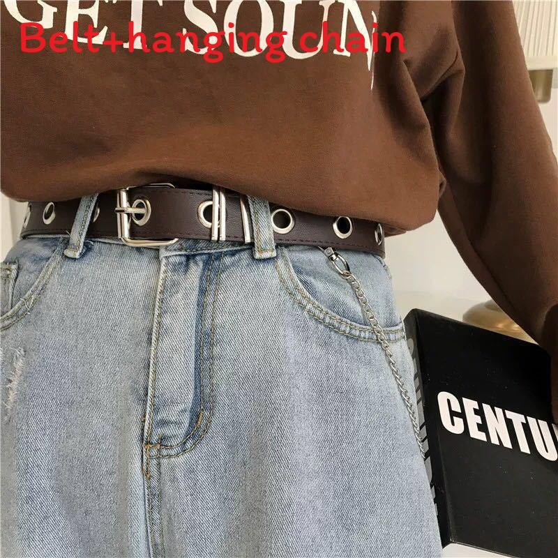 Punk Style Pu Belt For Women And Men With Rivet Chains Casual Fashion Accessory BrownSingleRow
Punk Style Pu Belt For Women And Men With Rivet Chains Casual Fashion Accessory BrownSingleRow