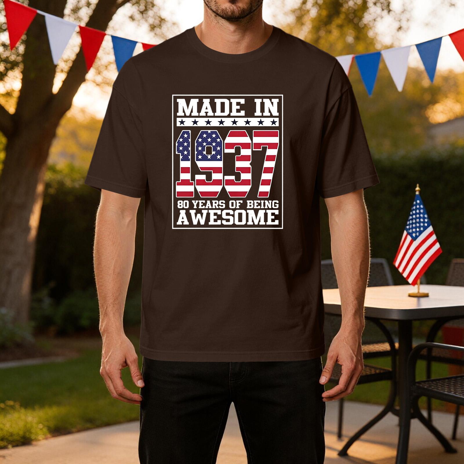 Men s Casual Short Sleeve T-Shirt Made in 1937 Graphic Print Crew Neck Lightweight Breathable Fabric Comfortable Fit XXXL кофейный
Men s Casual Short Sleeve T-Shirt Made in 1937 Graphic Print Crew Neck Lightweight Breathable Fabric Comfortable Fit XXXL кофейный