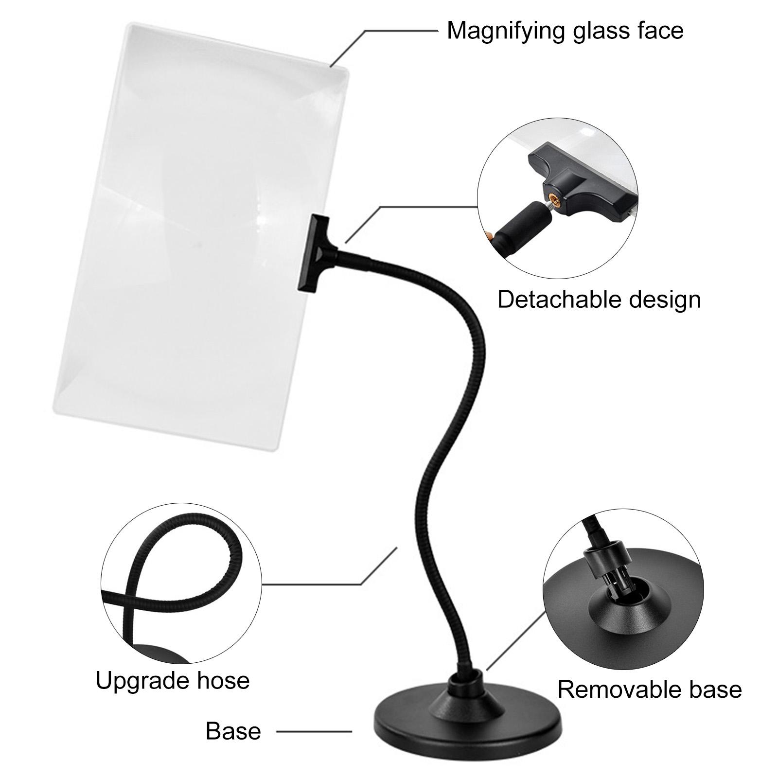 4 Times Magnifying Glass with Stand 10x5.7inch Large Full Page Magnifier Flexible Detachable Desktop Magnifier for Reading
4 Times Magnifying Glass with Stand 10x5.7inch Large Full Page Magnifier Flexible Detachable Desktop Magnifier for Reading