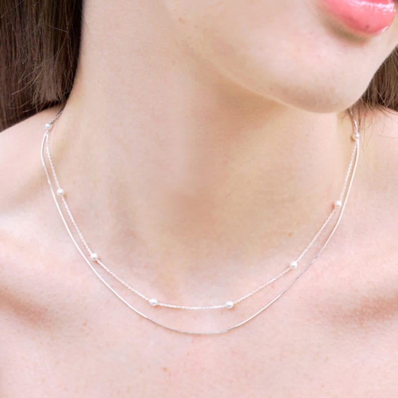 ENGBROX romance pearl layered necklace silver
ENGBROX romance pearl layered necklace silver