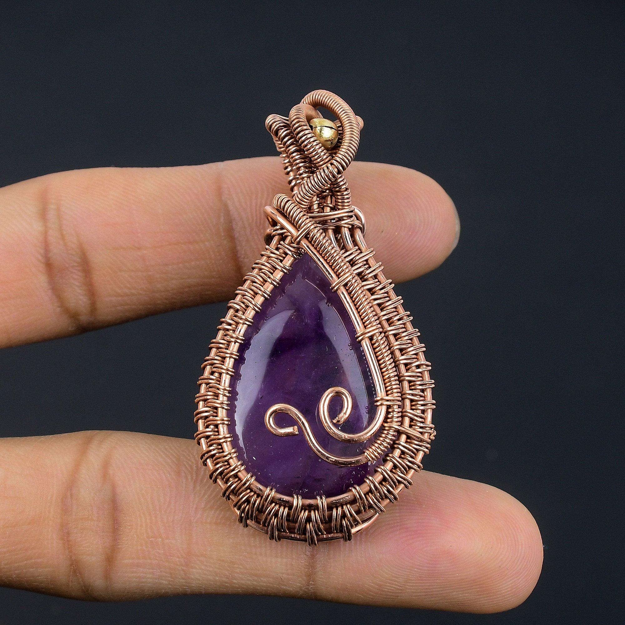 Аметистовый кулон, ювелирное изделие из драгоценного камня, кулон, обернутый медной проволокой 999 пробы, подарок для женщин, кулон ручной работы 2.55 Inches
Аметистовый кулон, ювелирное изделие из драгоценного камня, кулон, обернутый медной проволокой 999 пробы, подарок для женщин, кулон ручной работы 2.55 Inches