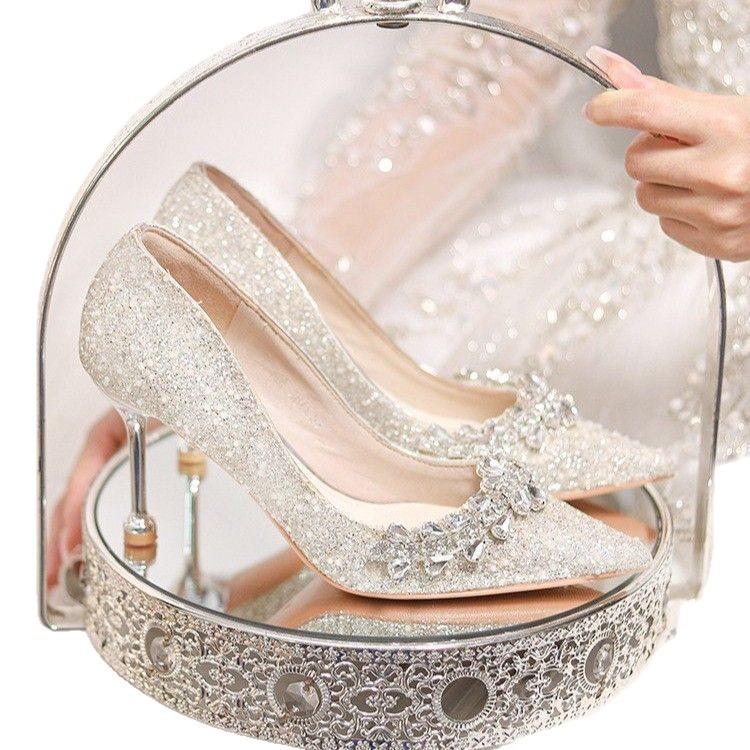 High-heeled Wedding Shoes, Women s Crystal Wedding Shoes, Fine-heeled Bridesmaid Shoes 39 срібний
High-heeled Wedding Shoes, Women s Crystal Wedding Shoes, Fine-heeled Bridesmaid Shoes 39 срібний