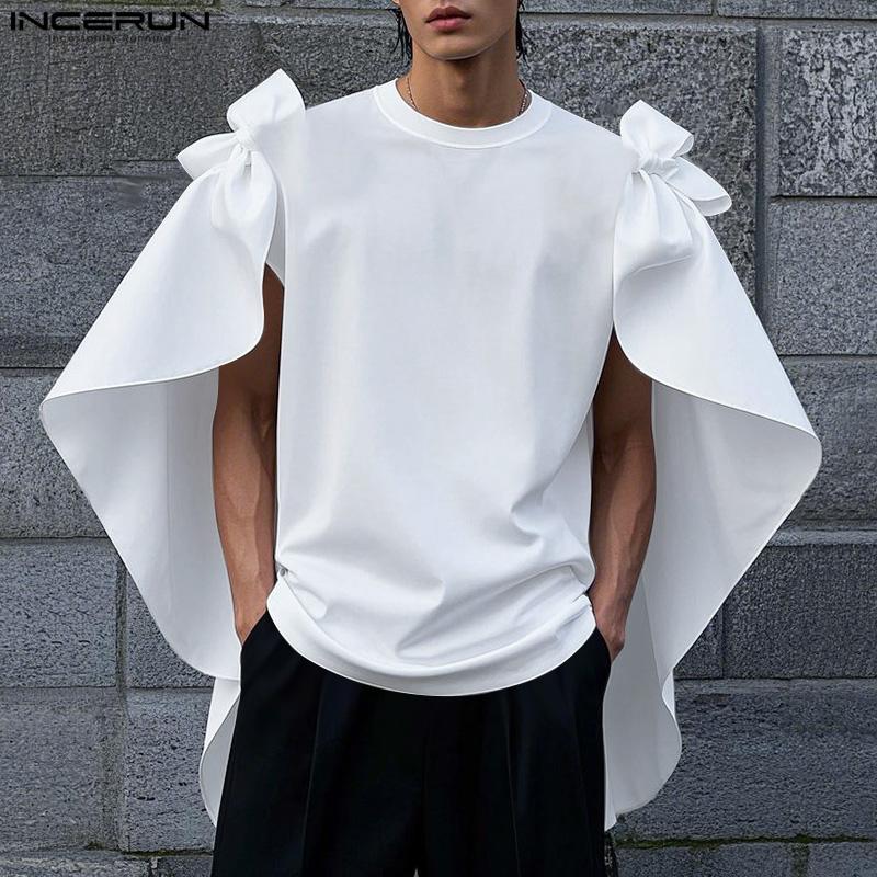 INCERUN Men Batwing Sleeve Shoulder Bow Knot Fake Two-piece Layers Casual T-shirts S чёрный
INCERUN Men Batwing Sleeve Shoulder Bow Knot Fake Two-piece Layers Casual T-shirts S чёрный