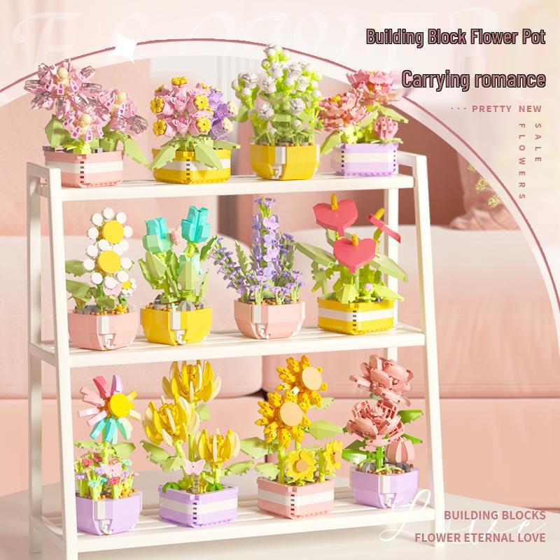Potted Everlasting Flower Bouquet Building Blocks - June 1st Succulent Gift Compatible with LEGO
Potted Everlasting Flower Bouquet Building Blocks - June 1st Succulent Gift Compatible with LEGO