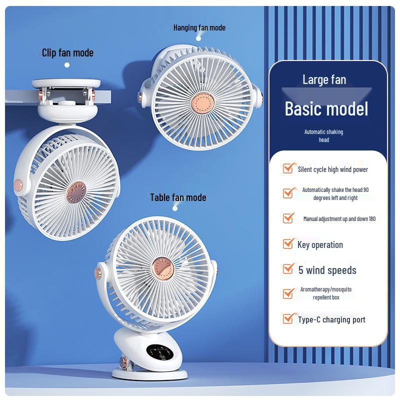 Rechargeable Clip Fan with Auto Oscillation, Remote Control, Timer, and Light Power Display White
Rechargeable Clip Fan with Auto Oscillation, Remote Control, Timer, and Light Power Display White