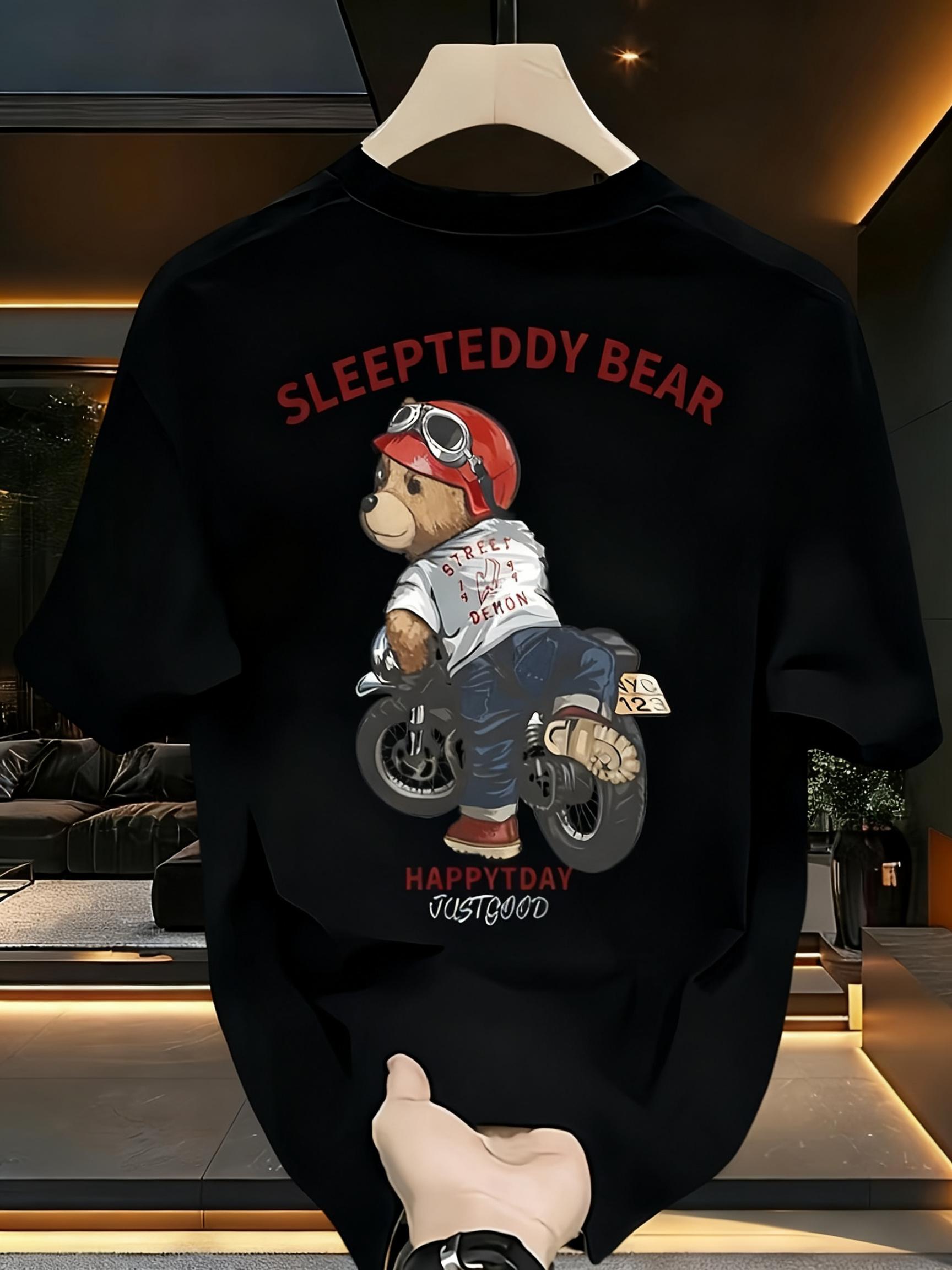 Motorcycle Bear Tshirt Unisex Women Cute Biker Bear Graphic Tee Casual Streetwear Black Cotton Tops M
Motorcycle Bear Tshirt Unisex Women Cute Biker Bear Graphic Tee Casual Streetwear Black Cotton Tops M