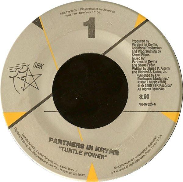 7inch Record PARTNERS IN KRYME Turtle Power NR07325 SBK Records 1990 US Rap HipHopRB Used
7inch Record PARTNERS IN KRYME Turtle Power NR07325 SBK Records 1990 US Rap HipHopRB Used