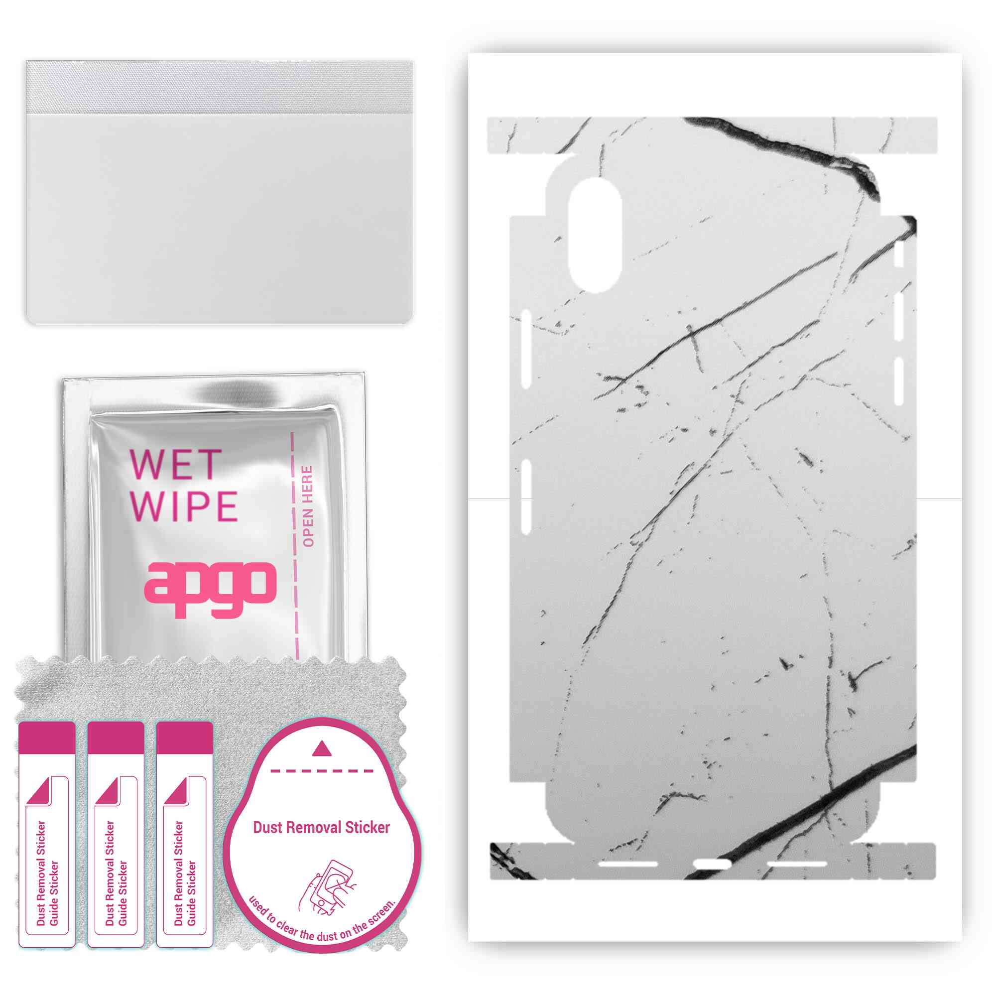 apgo Protective Skin Sticker for the back+sides compatible with Apple iPhone X, Full Wrap Film, Foil, Vinyl - Pattern White Marble
apgo Protective Skin Sticker for the back+sides compatible with Apple iPhone X, Full Wrap Film, Foil, Vinyl - Pattern White Marble