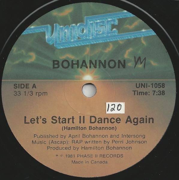 12inch Record HAMILTON BOHANNON Lets Start II Dance Again UNI1058 Unidisc 1981 Canada Dance Electronica Used
12inch Record HAMILTON BOHANNON Lets Start II Dance Again UNI1058 Unidisc 1981 Canada Dance Electronica Used