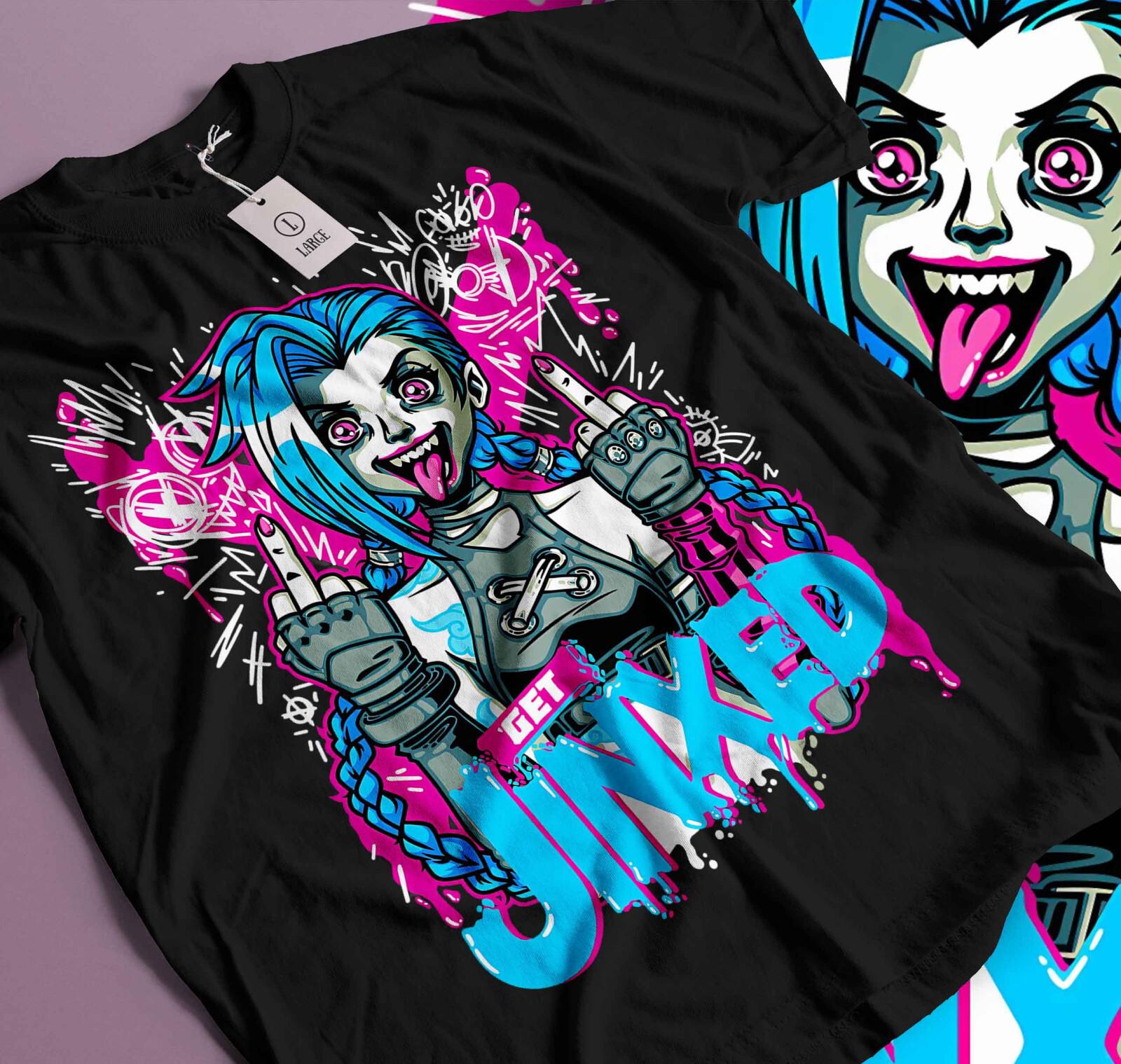 Jinx Arcane T-Shirt Mens Womens Tees Top Japanese Anime Cartoon Jinx Black T-Shirt Mens Womens Tees Top Unisex 145 2XL
Jinx Arcane T-Shirt Mens Womens Tees Top Japanese Anime Cartoon Jinx Black T-Shirt Mens Womens Tees Top Unisex 145 2XL