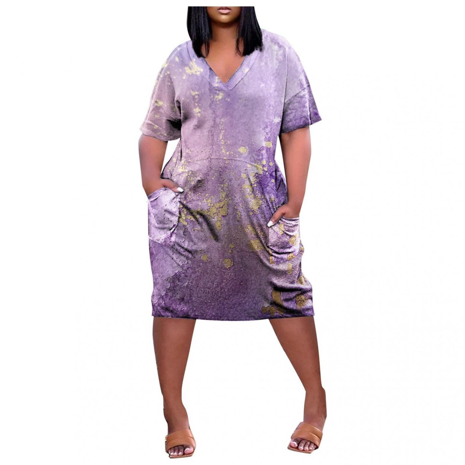 2022 женское летнее повседневное платье больших размеров с v-образным вырезом и коротким рукавом с карманом до колена в богемном стиле XXXXL фиолетовый
2022 женское летнее повседневное платье больших размеров с v-образным вырезом и коротким рукавом с карманом до колена в богемном стиле XXXXL фиолетовый