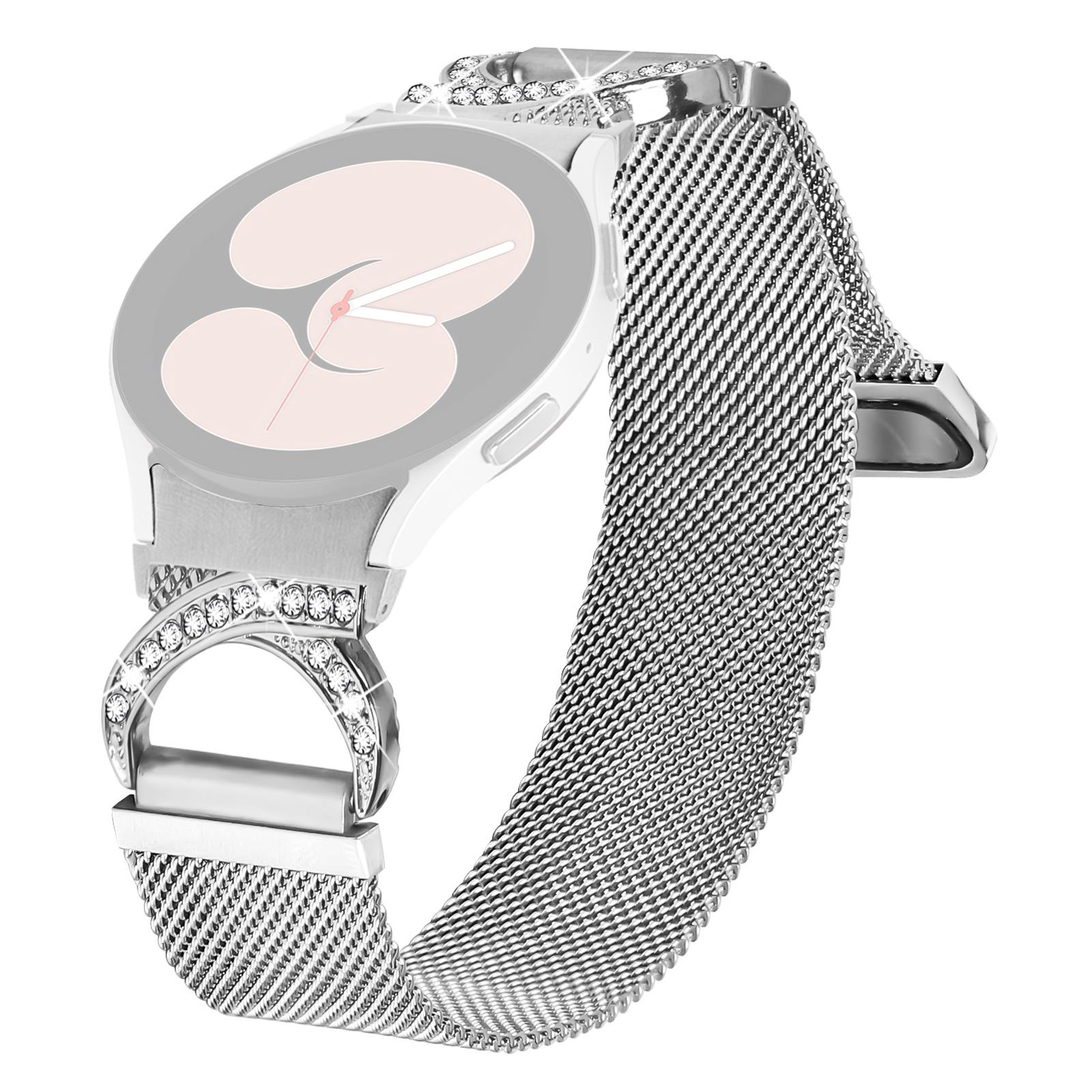 Watch Strap with Connector for Samsung Galaxy Watch6 Classic 47mm 43mm/Watch6 44mm 40mm Milanese Silver Metal Watch Band Rhinestone Decor As shown A
Watch Strap with Connector for Samsung Galaxy Watch6 Classic 47mm 43mm/Watch6 44mm 40mm Milanese Silver Metal Watch Band Rhinestone Decor As shown A