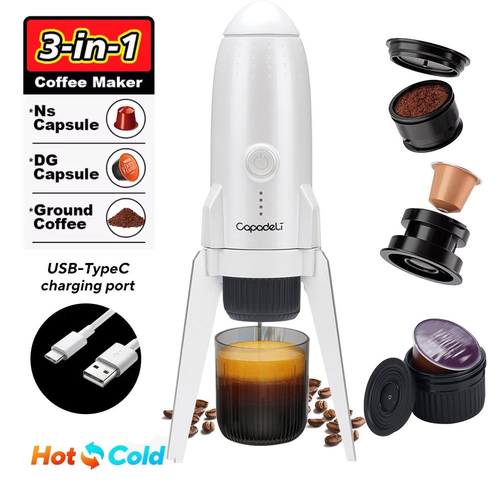 3-in-1 Portable Espresso Machine,20Bar USB Rechargeable Coffee Maker With 7800mAh Battery for Travel/Car/Hiking (2025 Upgrade) білий
3-in-1 Portable Espresso Machine,20Bar USB Rechargeable Coffee Maker With 7800mAh Battery for Travel/Car/Hiking (2025 Upgrade) білий