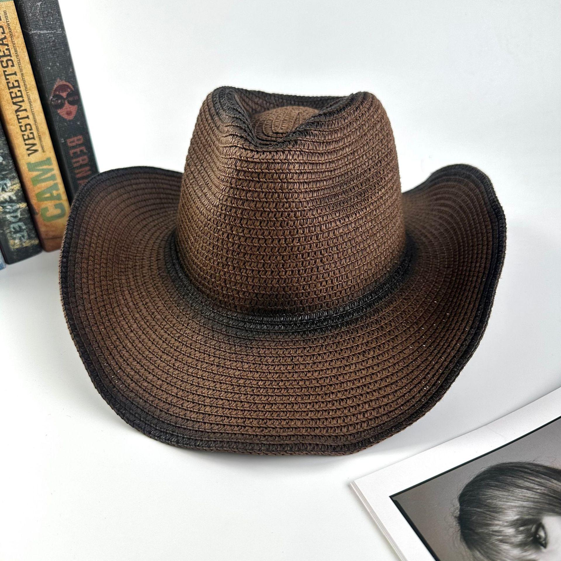 Panama Top Hat Curled Edge Beach Sun Hat Seaside Western Cowboy Hat Gradual Change Color Jazz Hat Men M(56-58cm) темно-коричневого кольору
Panama Top Hat Curled Edge Beach Sun Hat Seaside Western Cowboy Hat Gradual Change Color Jazz Hat Men M(56-58cm) темно-коричневого кольору