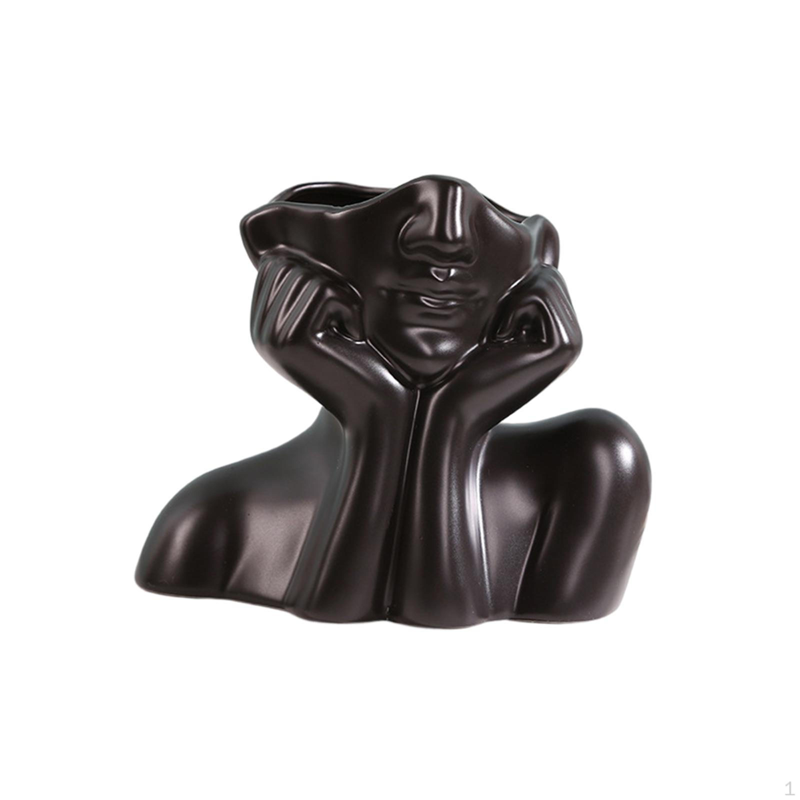 Ceramic Face Vase Flower Statue Planter Small Plant Pot Head Shaped for Desk 2 Hand 15x12.4x7.5cm
Ceramic Face Vase Flower Statue Planter Small Plant Pot Head Shaped for Desk 2 Hand 15x12.4x7.5cm