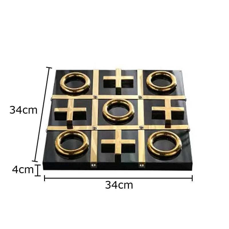 Creative Tic-Tac-Toe Game Wood Chessboard Geometric Artwork Ornaments Desk Decoration Golden Chess Pieces Casual Chess Games чёрный
Creative Tic-Tac-Toe Game Wood Chessboard Geometric Artwork Ornaments Desk Decoration Golden Chess Pieces Casual Chess Games чёрный