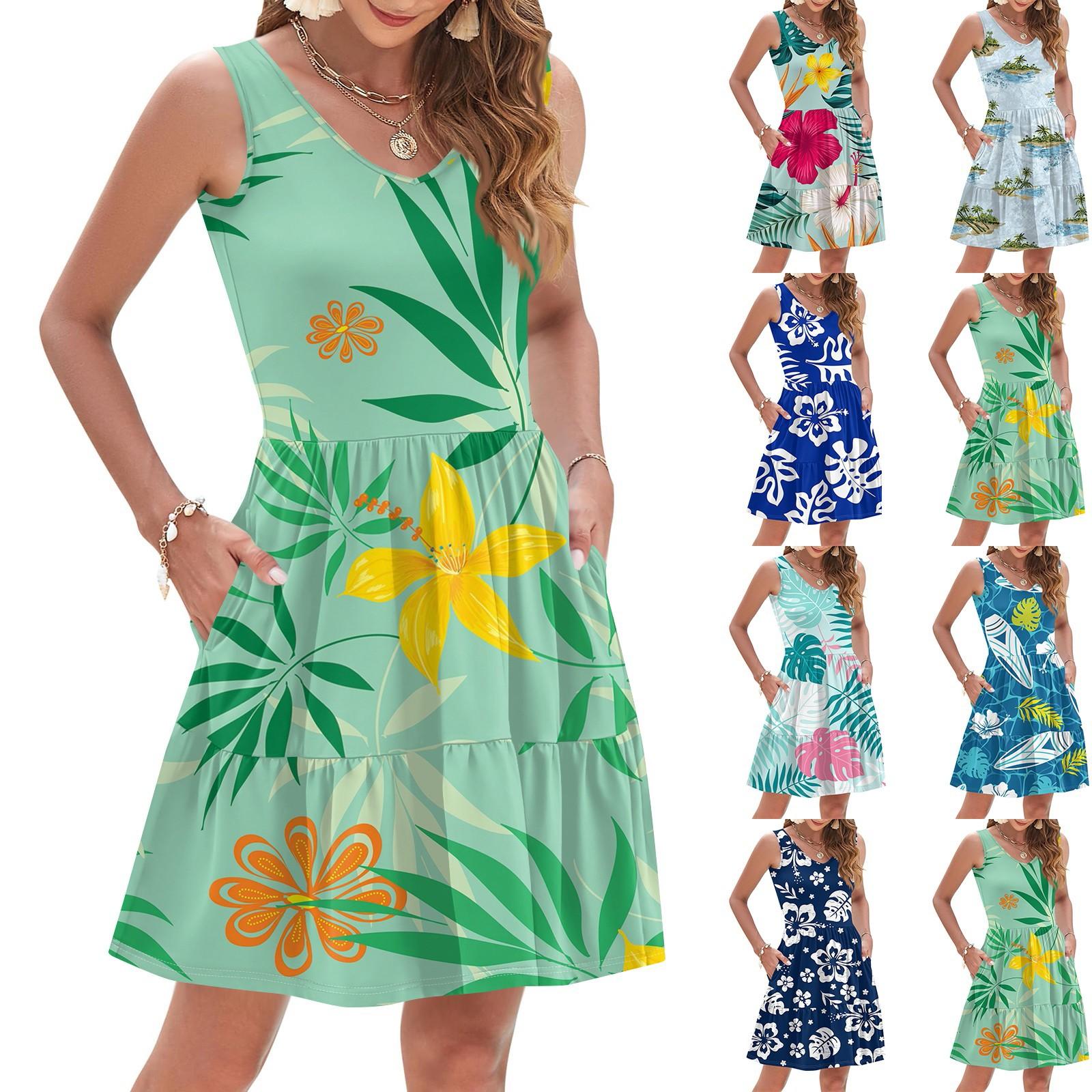 Women s Summer Fashion Casual V-Neck Pleated Stitching Hawaiian Floral Print Sleeveless Pocket Vest Dress M
Women s Summer Fashion Casual V-Neck Pleated Stitching Hawaiian Floral Print Sleeveless Pocket Vest Dress M