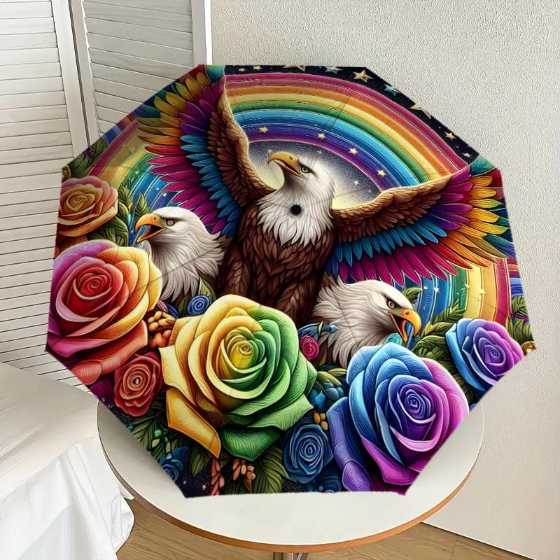 1pc Eagle Rainbow Roses Fantasy Artwork Umbrella with Plastic Handle,Suitable for All Seasons Home Travel Outdoor UmbrellaDD1005
1pc Eagle Rainbow Roses Fantasy Artwork Umbrella with Plastic Handle,Suitable for All Seasons Home Travel Outdoor UmbrellaDD1005