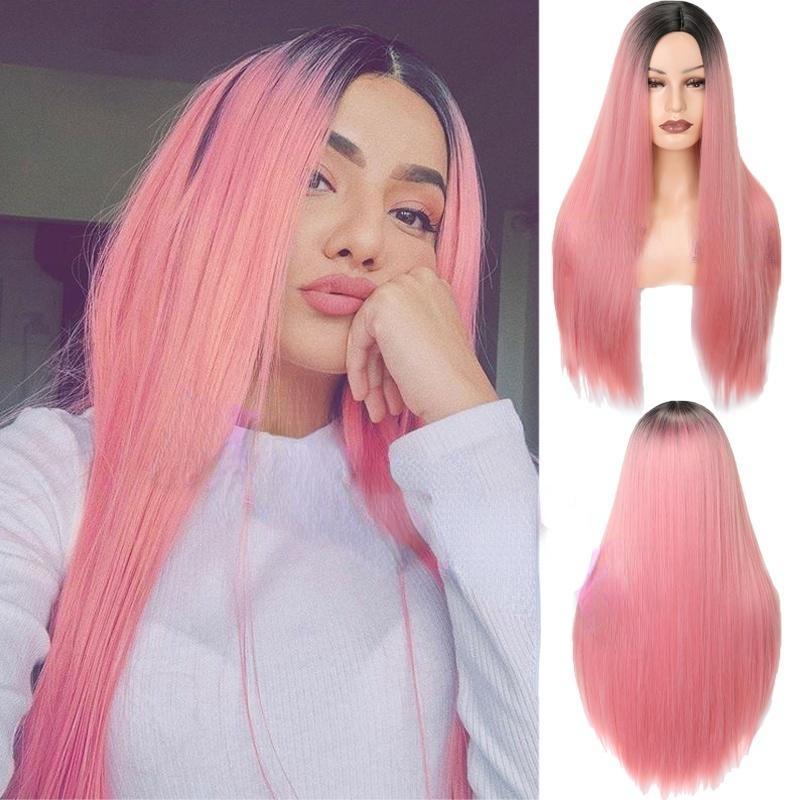 MISS WIG Мода Длинный прямой парик без челки Ombre Розовый синтетический волокнистый парик для женщин
MISS WIG Мода Длинный прямой парик без челки Ombre Розовый синтетический волокнистый парик для женщин