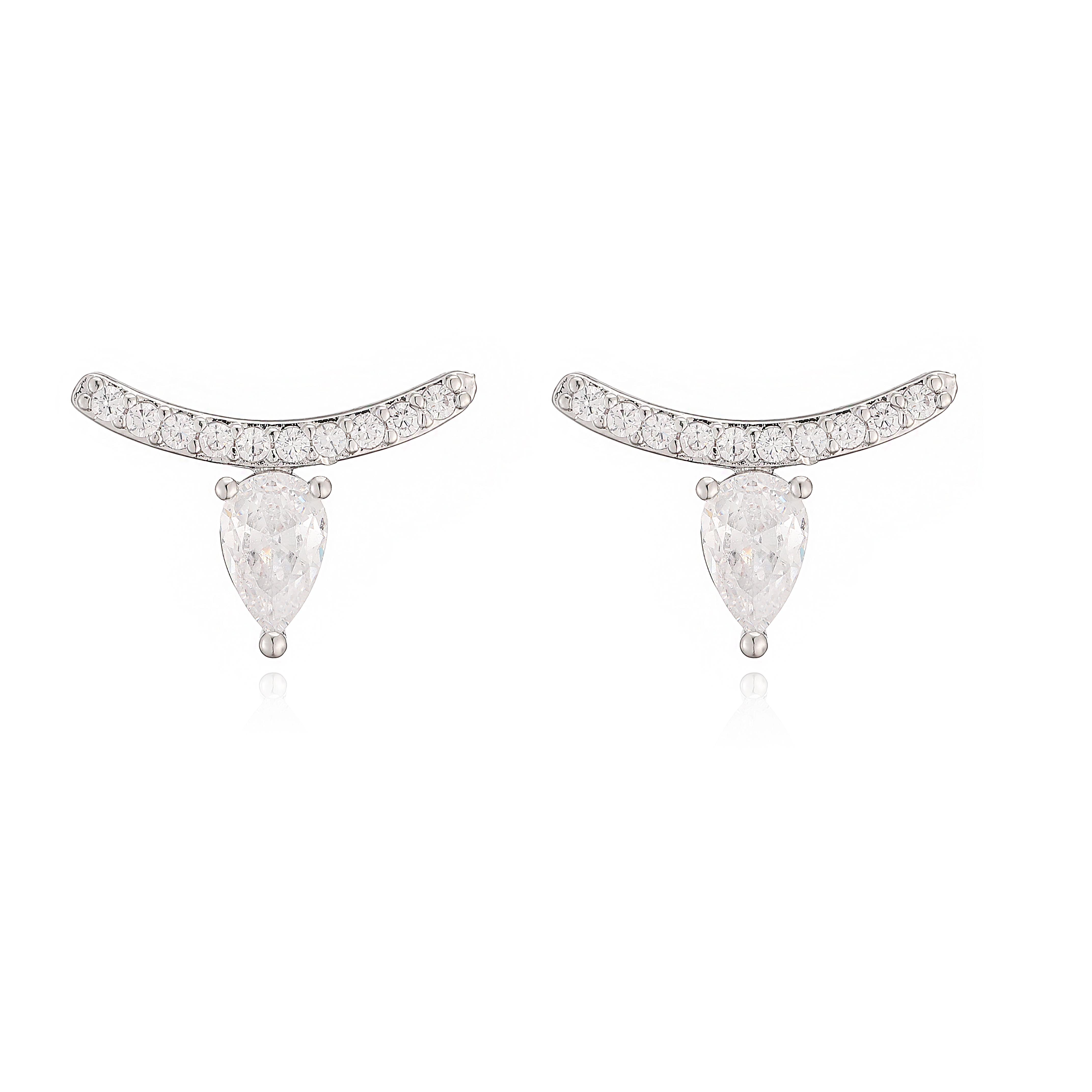 Elegant Pear Cut CZ Curved Bar Drop Earrings 18K Gold Plated Brass Dainty Statement Earrings for Women for Daily Wear & Gifts
Elegant Pear Cut CZ Curved Bar Drop Earrings 18K Gold Plated Brass Dainty Statement Earrings for Women for Daily Wear & Gifts