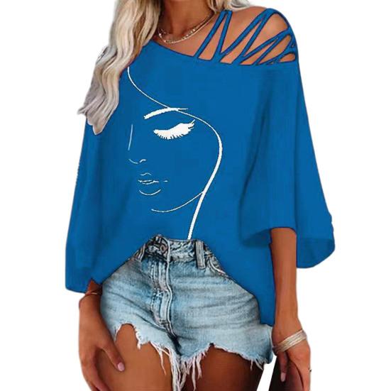 Женские топы на весну и лето, косой воротник с ремешками и рукавами 3/4, блузка с принтом лица, свободная футболка, уличная одежда 2XL королевский синий
Женские топы на весну и лето, косой воротник с ремешками и рукавами 3/4, блузка с принтом лица, свободная футболка, уличная одежда 2XL королевский синий