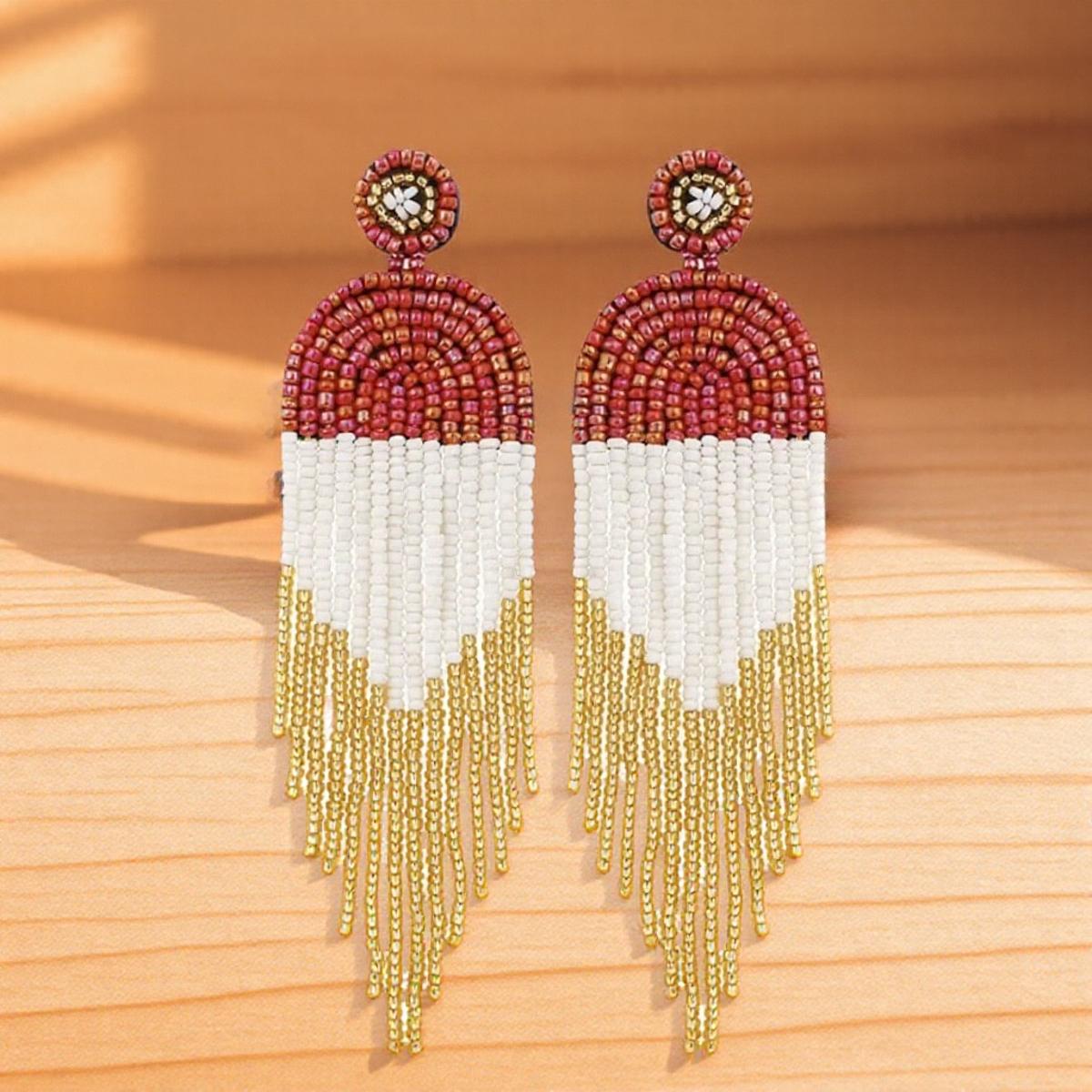 1Pair Bohemian Beaded Tassel Earrings Long Handmade Dangle Drop Earrings for Women Fashion Statement Jewelry Gift красный
1Pair Bohemian Beaded Tassel Earrings Long Handmade Dangle Drop Earrings for Women Fashion Statement Jewelry Gift красный