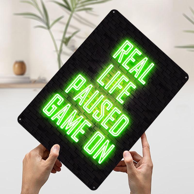 Real Life Paused Game On Neon Poster Customized Wall Art Vintage Metal Signs Retro Tin Plaque for Man Cave Gamer Room Decoration 7.9x11.8In(20x30cm)
Real Life Paused Game On Neon Poster Customized Wall Art Vintage Metal Signs Retro Tin Plaque for Man Cave Gamer Room Decoration 7.9x11.8In(20x30cm)