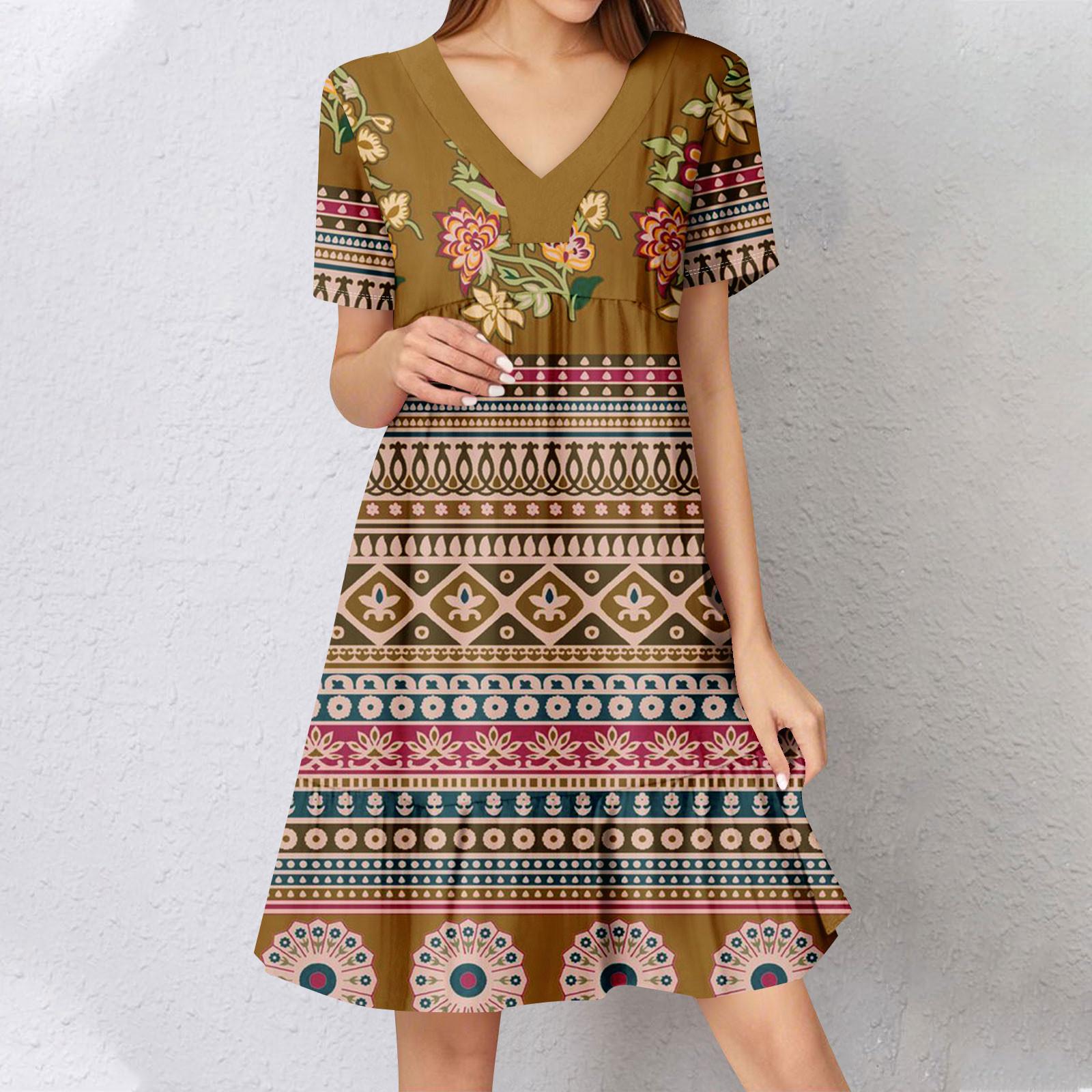 Женское летнее платье с коротким рукавом и V-образным вырезом, короткие платья, модное повседневное струящееся бохо-платье с оборками, А-силуэт, свободное платье-халат L кофейный
Женское летнее платье с коротким рукавом и V-образным вырезом, короткие платья, модное повседневное струящееся бохо-платье с оборками, А-силуэт, свободное платье-халат L кофейный