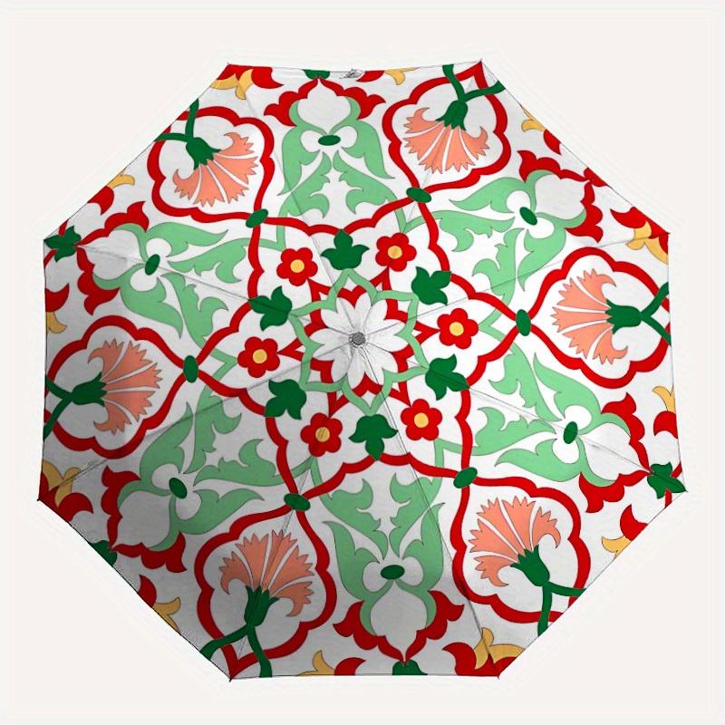 1pc Floral Mandala Pattern Automatic Folding Umbrella, Portable & Foldable Design with 8 Ribs, Casual Outdoor Accessory Halloween and Christ
1pc Floral Mandala Pattern Automatic Folding Umbrella, Portable & Foldable Design with 8 Ribs, Casual Outdoor Accessory Halloween and Christ
