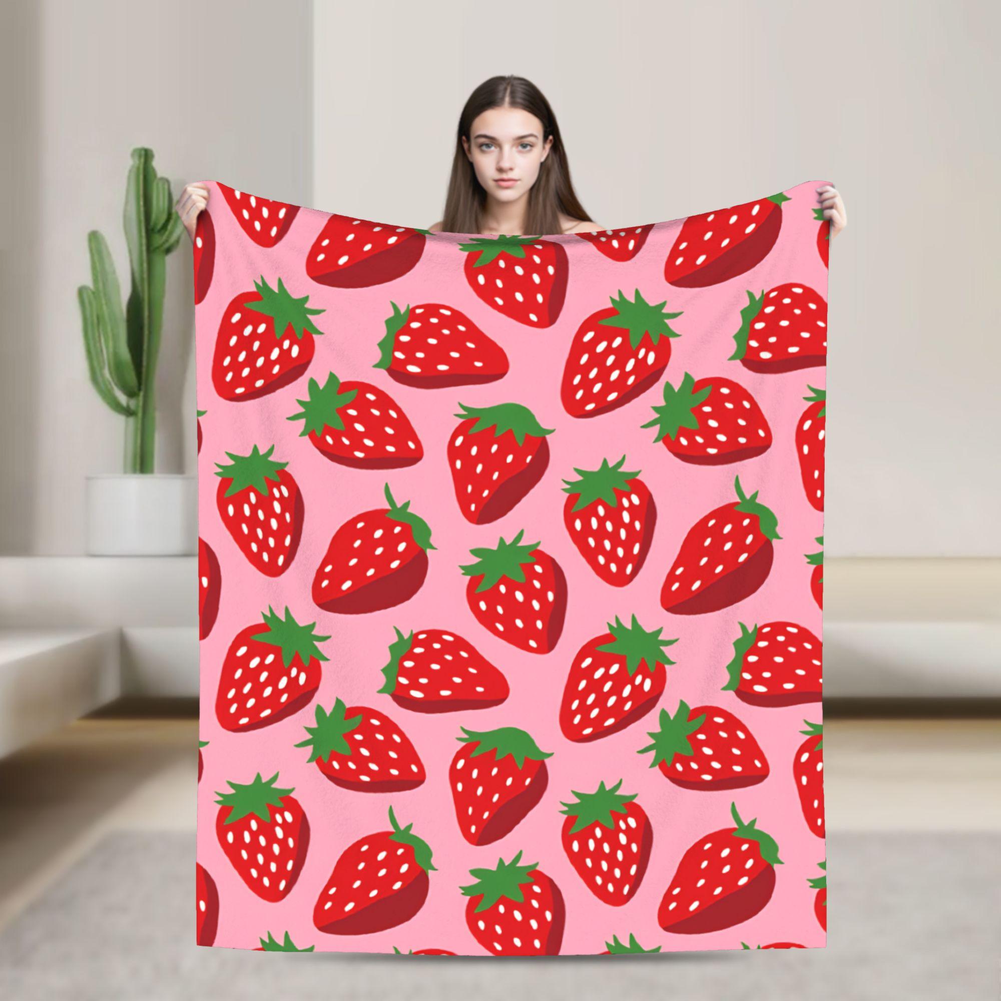 Pink Strawberry Print Flannel Blanket Warm Soft Throw Blanket for Home Decor Picnic Pattern Bedspread Sofa Bed Cover 75x90cm
Pink Strawberry Print Flannel Blanket Warm Soft Throw Blanket for Home Decor Picnic Pattern Bedspread Sofa Bed Cover 75x90cm