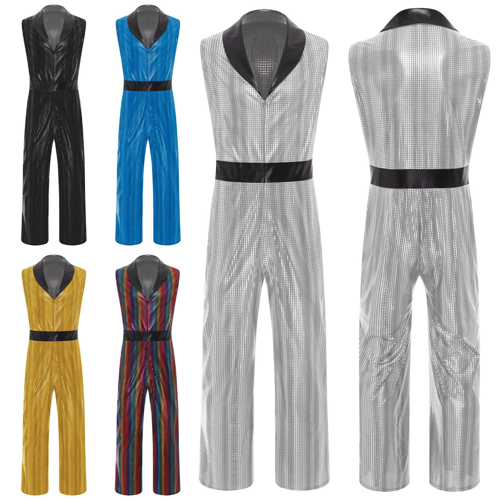 Мужской ретро комбинезон диско 1920-х годов с лацканами, V-образным вырезом, без рукавов, с широкими штанинами, металлический блестящий ромпер для клуба M серебряный
Мужской ретро комбинезон диско 1920-х годов с лацканами, V-образным вырезом, без рукавов, с широкими штанинами, металлический блестящий ромпер для клуба M серебряный
