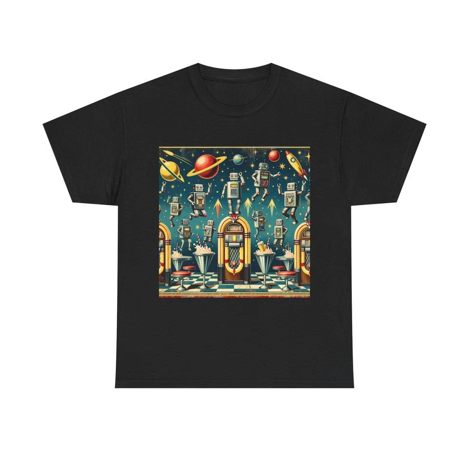 Unisex Adult T Shirt Retro Robots in Atomic Age Fair L
Unisex Adult T Shirt Retro Robots in Atomic Age Fair L