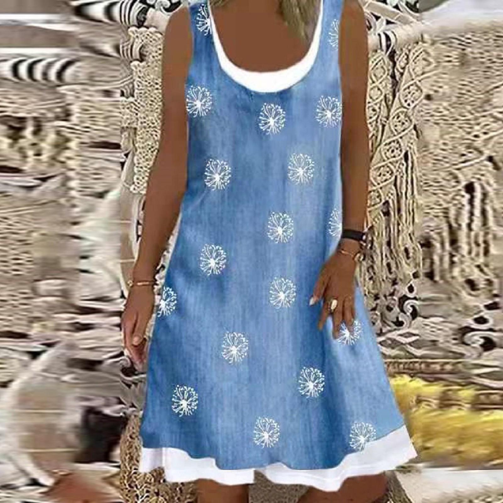 Модное женское свободное повседневное платье без рукавов с фальшивым воротником и круглым вырезом XXL
Модное женское свободное повседневное платье без рукавов с фальшивым воротником и круглым вырезом XXL