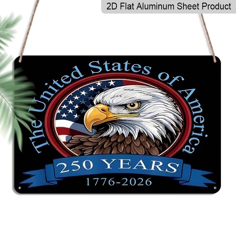 2D Flat, 1pc The United States of America 250 Years 1776-2026 Bald Eagle Aluminium Sign 12x8 Inch - Black Background Patriotic Eagle & US Flag 20*30cm
2D Flat, 1pc The United States of America 250 Years 1776-2026 Bald Eagle Aluminium Sign 12x8 Inch - Black Background Patriotic Eagle & US Flag 20*30cm