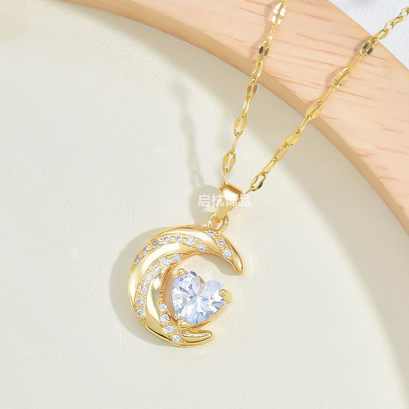 Ожерелье Love Moon, женское, простое, высокое, универсальное, темпераментное, циркониевое, подвеска, изящная, на ключицу
Ожерелье Love Moon, женское, простое, высокое, универсальное, темпераментное, циркониевое, подвеска, изящная, на ключицу