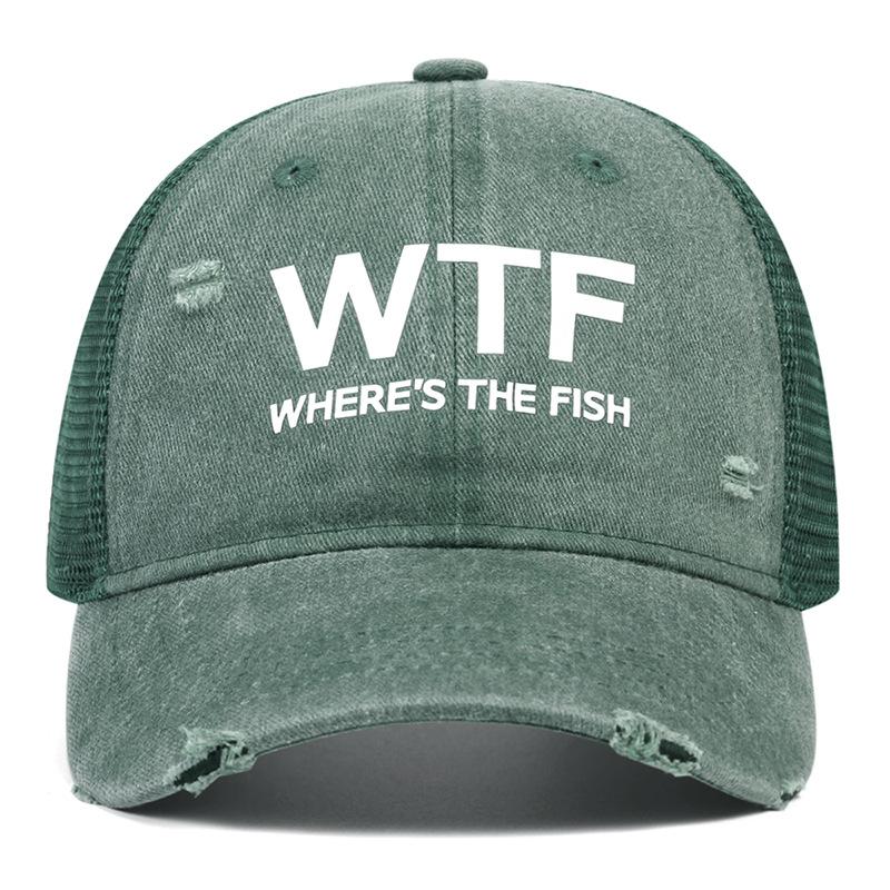 WTF Where s The Fish Funny Washed Trucker Hat for Men Women L
WTF Where s The Fish Funny Washed Trucker Hat for Men Women L