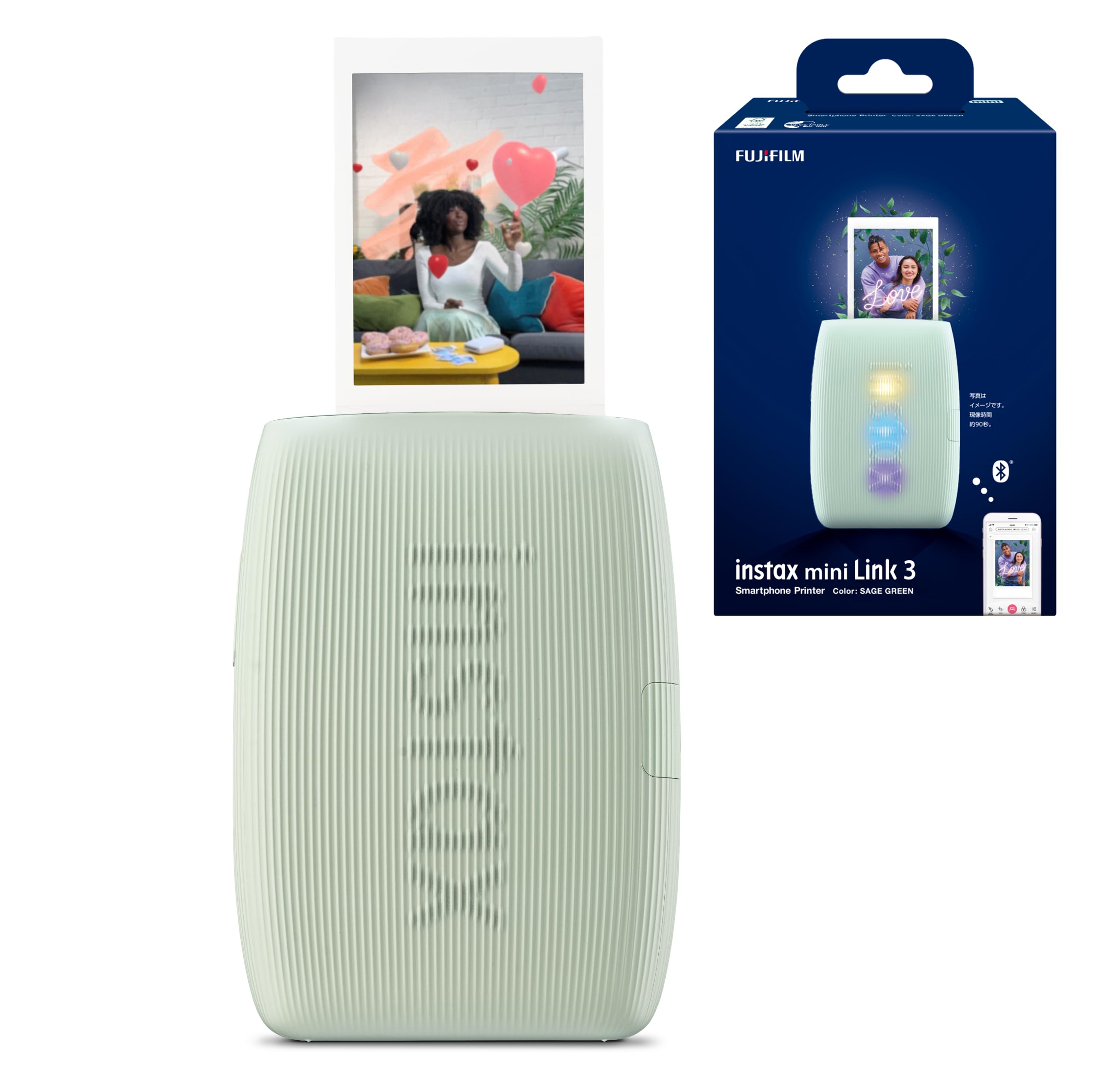 FUJIFILM Instax Smartphone Printer instax mini Link3 Sage Green INS MINI LINK3 S GREEN
FUJIFILM Instax Smartphone Printer instax mini Link3 Sage Green INS MINI LINK3 S GREEN