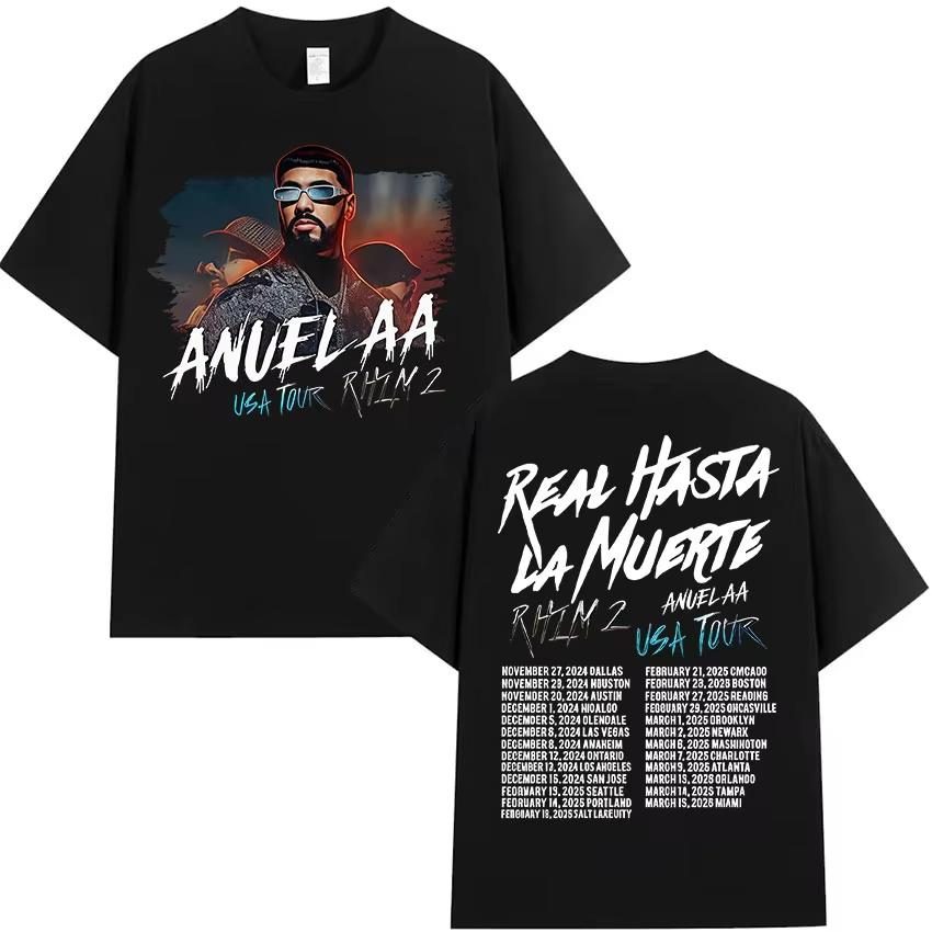2025 Summe Rapper Anuel AA Real Hasta La Muerte Tour New Album T Shirts Men s Hip Hop Gothic 100% Pure Cotton Printed T-shirt M
2025 Summe Rapper Anuel AA Real Hasta La Muerte Tour New Album T Shirts Men s Hip Hop Gothic 100% Pure Cotton Printed T-shirt M