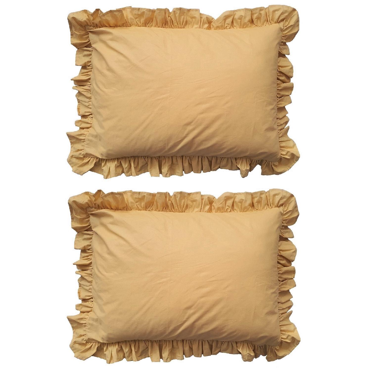 Хлопковая наволочка горчичного цвета с рюшами из двух частей 50x70
Хлопковая наволочка горчичного цвета с рюшами из двух частей 50x70