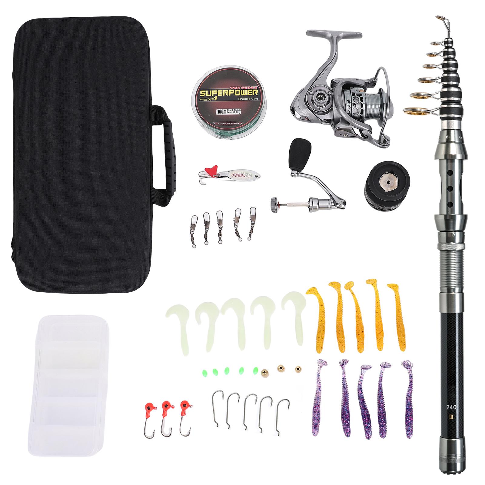 Telescopic Fishing Pole and Fishing Reel Combo Fishing Rod with 10+1 BB 5.5:1 Fishing Reel 2.4m
Telescopic Fishing Pole and Fishing Reel Combo Fishing Rod with 10+1 BB 5.5:1 Fishing Reel 2.4m