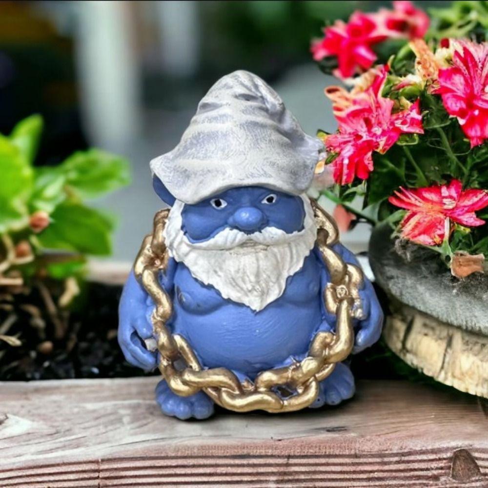 Decorative Blue Fat Gnome With Gold chain Blue Dwarf Statue Garden Gnome Ornament Courtyard синий
Decorative Blue Fat Gnome With Gold chain Blue Dwarf Statue Garden Gnome Ornament Courtyard синий