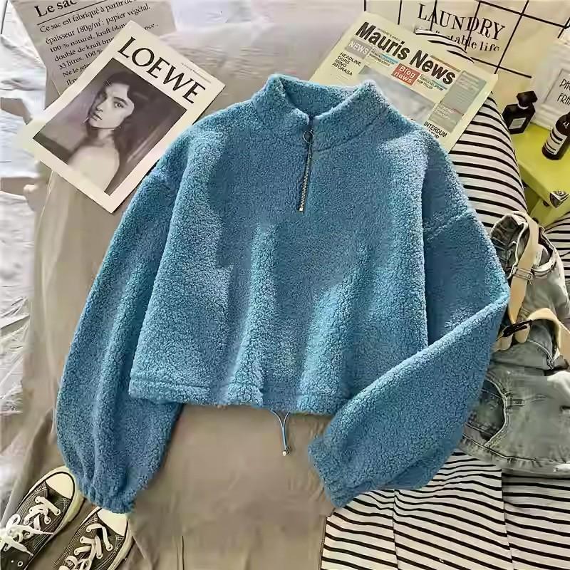 Женский свитер из натуральной ягнячьей шерсти, короткий, с полувысоким воротником, флисовый, утолщенный, свободного кроя, осенне-зимний, топ на молнии, куртка 2XL
Женский свитер из натуральной ягнячьей шерсти, короткий, с полувысоким воротником, флисовый, утолщенный, свободного кроя, осенне-зимний, топ на молнии, куртка 2XL