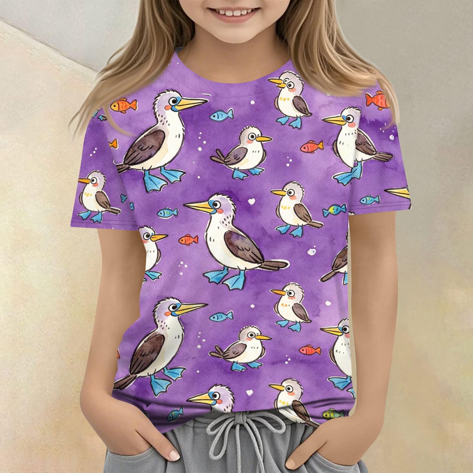 Kids Animal Print Crew Neck Short Sleeve Casual Loose Fit T Shirt Soft Lightweight Top for Boys and Girls Summer Wear 150 фиолетовый
Kids Animal Print Crew Neck Short Sleeve Casual Loose Fit T Shirt Soft Lightweight Top for Boys and Girls Summer Wear 150 фиолетовый