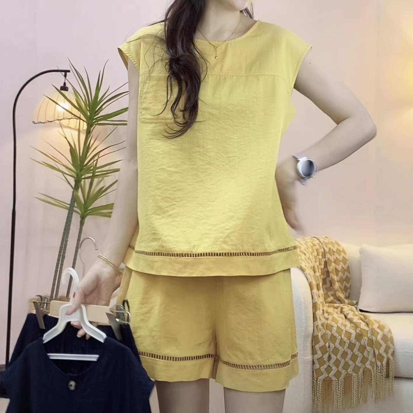 2026 Summer Fashion: Solid Color Short Sleeve Top & Shorts Set M (45-56 kg) жёлтый
2026 Summer Fashion: Solid Color Short Sleeve Top & Shorts Set M (45-56 kg) жёлтый