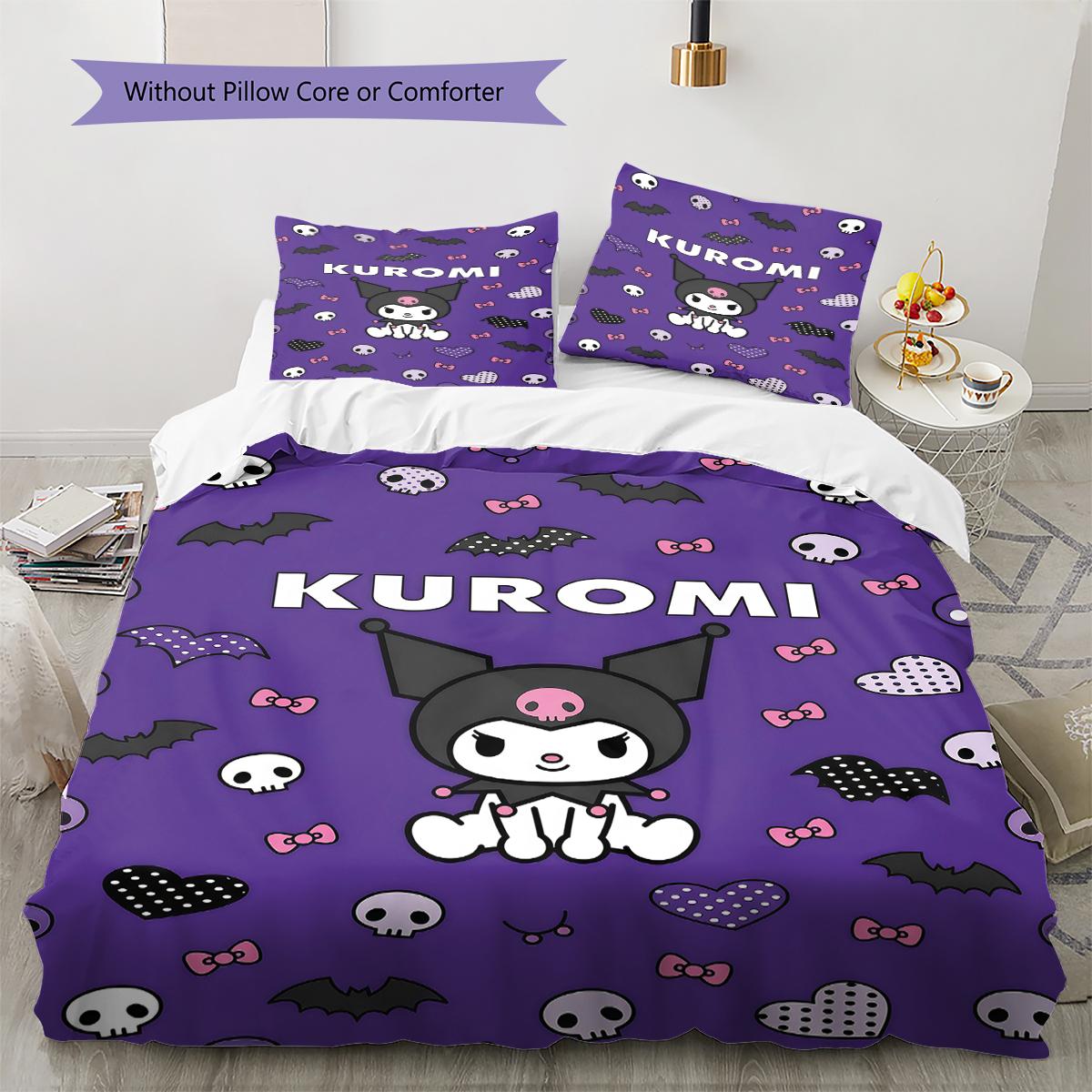 Kuromi Pattern Bedding,Quilt Set Quilt Cover Pillowcase Home Birthday Gift(1 * duvet cover + 2 * pillowcase, without core) 135x200cm
Kuromi Pattern Bedding,Quilt Set Quilt Cover Pillowcase Home Birthday Gift(1 * duvet cover + 2 * pillowcase, without core) 135x200cm